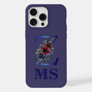 Coque iPhone 15 Pro Max aquarelle élégante d'un bouquet floral rouge et bl