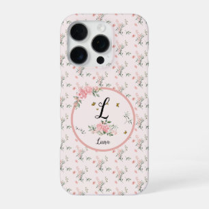 Coque iPhone 16 Pro Aquarelle Élégantes Roses Roses avec Papillons