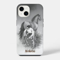 Aquarelle Farrier Horse Shoe Art Nom personnalisé