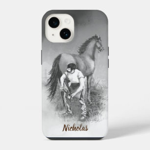 Coque Pour iPhone 14 Aquarelle Farrier Horse Shoe Art Nom personnalisé