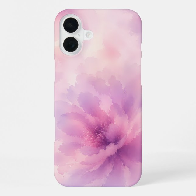 Coque iPhone Aquarelle Fleur de Lavande Rose Abstrait (Verso)