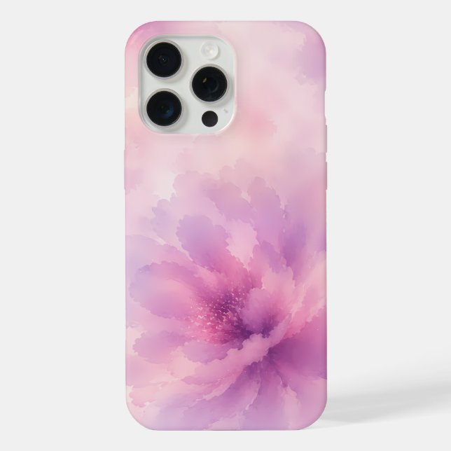 Coque iPhone Aquarelle Fleur de Lavande Rose Abstrait (Verso)