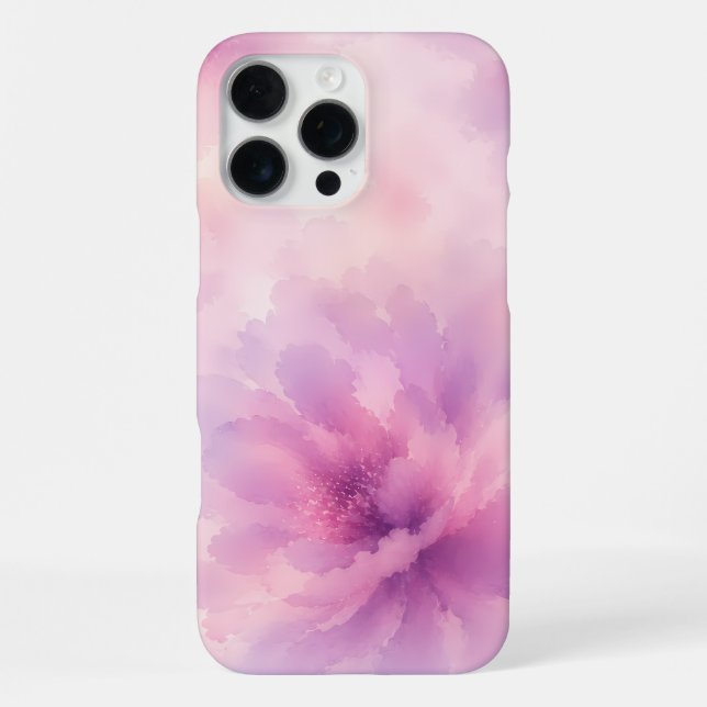 Coque iPhone Aquarelle Fleur de Lavande Rose Abstrait (Verso)