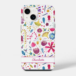 Coque Pour iPhone 14 Aquarelle Fleur Personnalisée