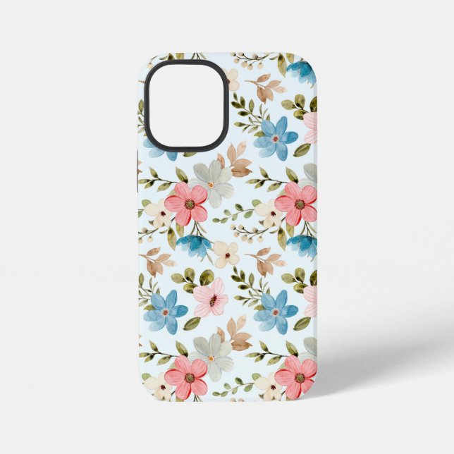 Coque iPhone Aquarelle Fleur sauvage motif floral-67676 (Verso)