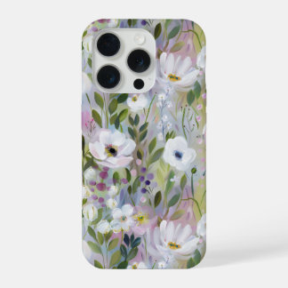 Coque iPhone 15 Pro Aquarelle Fleurs de Prairie Douce