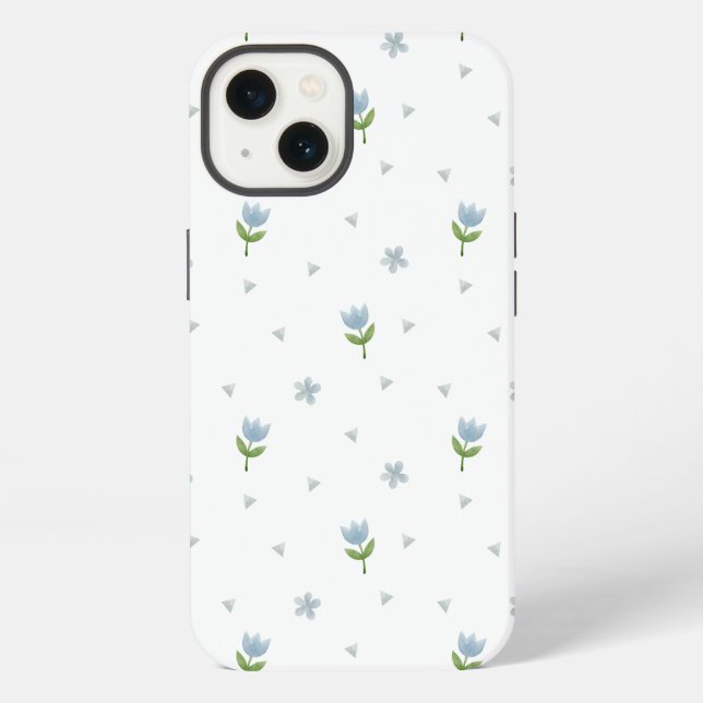 Coque iPhone Aquarelle Fleurs Motifs sans joint (Verso)