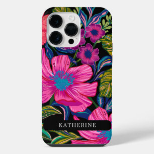 Coque Pour Pour iPhone 14 Pro Max Aquarelle florale et botanique bleue