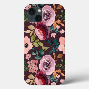 Etui iPhone 13 Aquarelle Florale Surface Motif-Fashion colorée