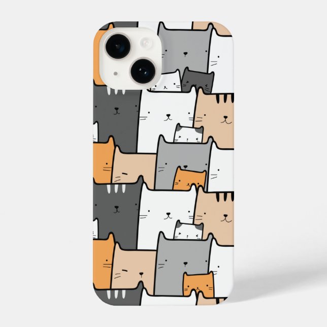 Coque iPhone Aquarelle Graphique Chats Kittens Art animal (Verso)