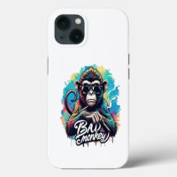 Aquarelle mauvais singe iPhone 13 Coques