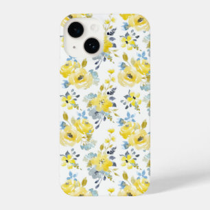 Coque Pour iPhone 14 Aquarelle Motif Floral Jaune