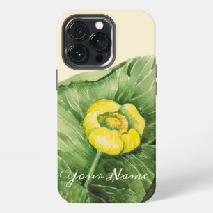Etui iPhone 13 Pro aquarelle nénuphar jaune