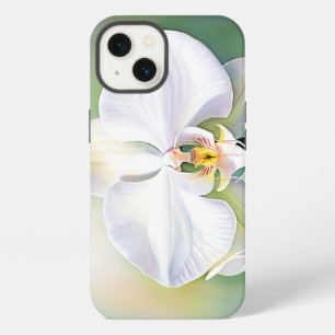 Etui iPhone 13 Aquarelle Orchidée blanche avec pétales délicats