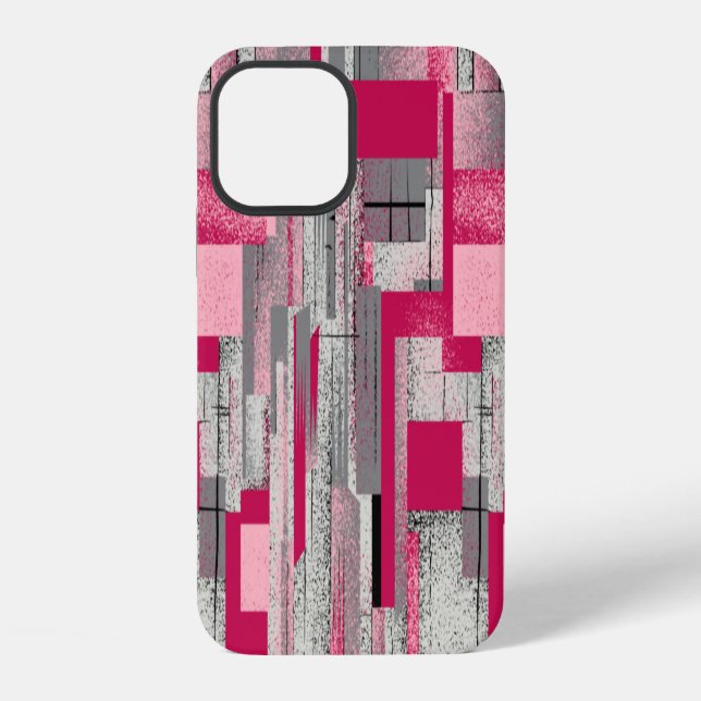 Coque iPhone Aquarelle patchwork numérique : motif transparent (Verso)