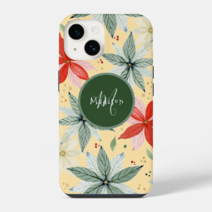 Coque Pour iPhone 14 Aquarelle Poinsettia