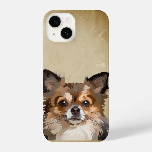 Coque iPhone Aquarelle Pomeranian Chihuahua Mix Chien Animal an (Verso)