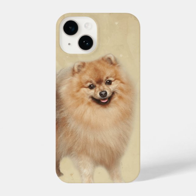 Coque iPhone Aquarelle Poméranie Animaux de compagnie Art (Verso)
