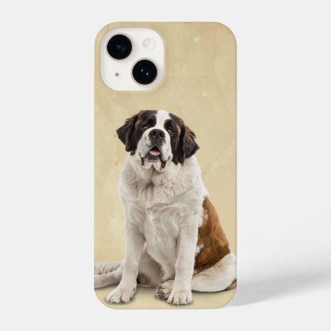 Coque iPhone Aquarelle Saint Bernard Chien Animaux de compagnie (Verso)