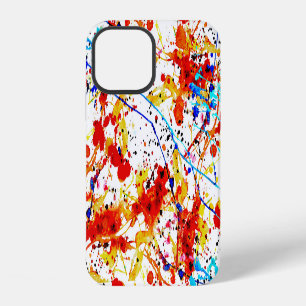 Coque iPhone 12 Aquarelle Spots Motif Arrière - plan blanc