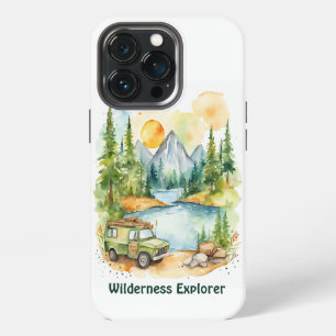 Etui iPhone 13 Pro Aquarelle Thème de la nature - Explorateur de la n