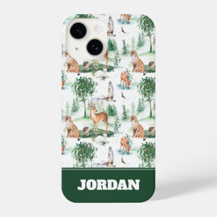 Coque Pour iPhone 14 Aquarelle Woodland Baby Motif animal