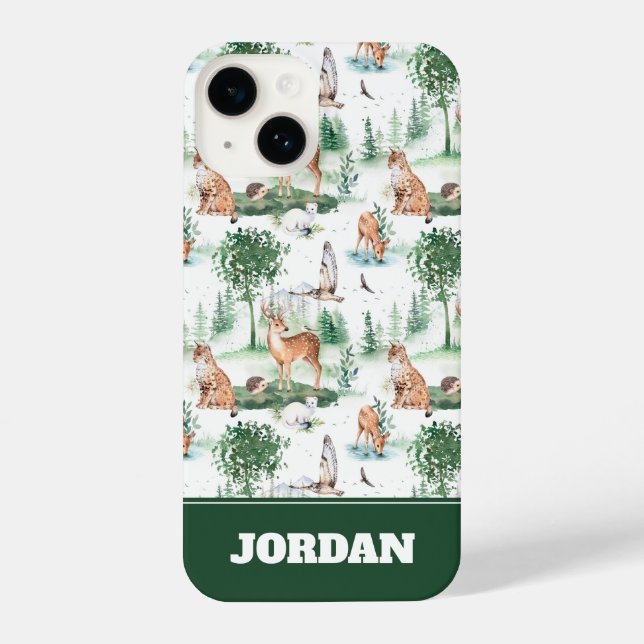 Coque iPhone Aquarelle Woodland Baby Motif animal (Verso)