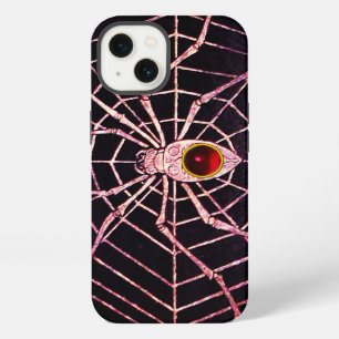 Etui iPhone 13 ARAIGNÉE ET TOILE Rouge Rubis Noir