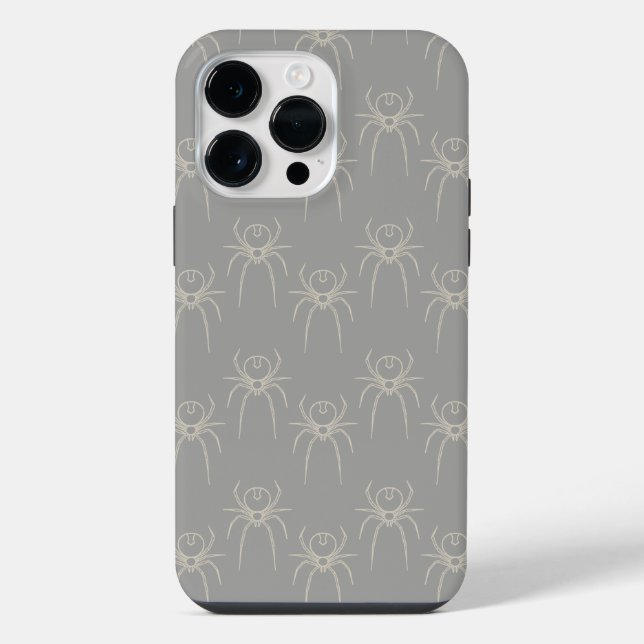 Coque iPhone Araignée - Gris Fantôme et Blanc Os (Verso)