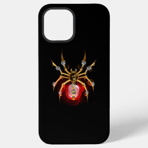 Coque iPhone 12 Pro Max Araignée steampunk sur fond noir