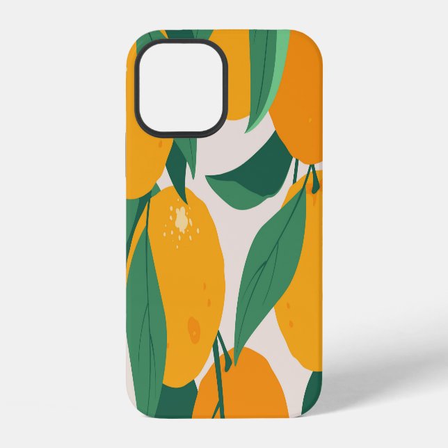 Coque iPhone Arbre à Citron: Dessin à la Main Été (Verso)