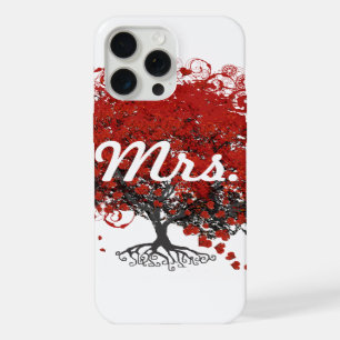 Coque iPhone 15 Pro Max Arbre à feuille de coeur rouge