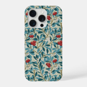 Coque iPhone 15 Pro Arbre à framboises rouges, William Morris