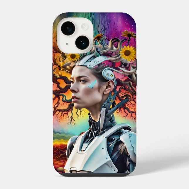 Coque iPhone Arbre Android Coloré Moderne Tendance (Verso)