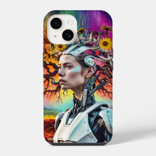 Coque Pour iPhone 14 Arbre Androïde moderne et coloré