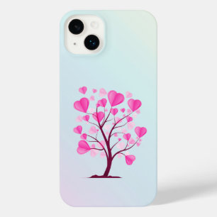 Arbre d'amour Arbre de coeur Pastel rose Aquarelle