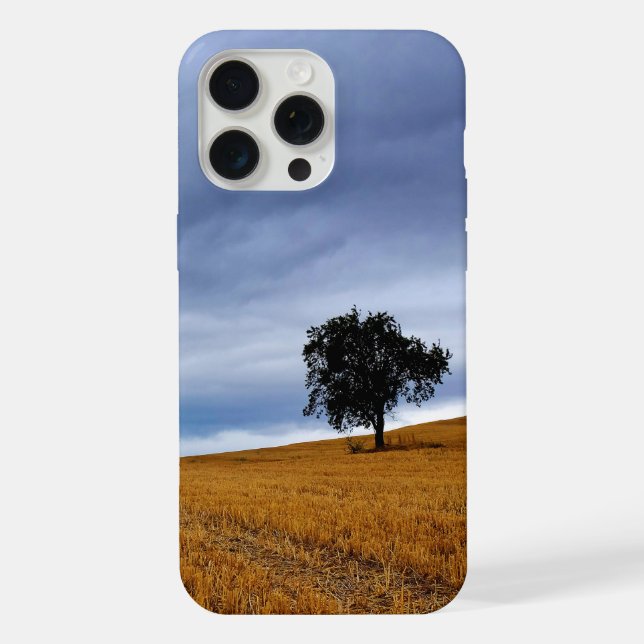 Coque iPhone Arbre dans un champ de blé (Verso)