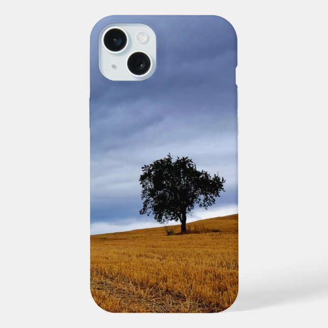 Coque iPhone Arbre dans un champ de blé (Verso)