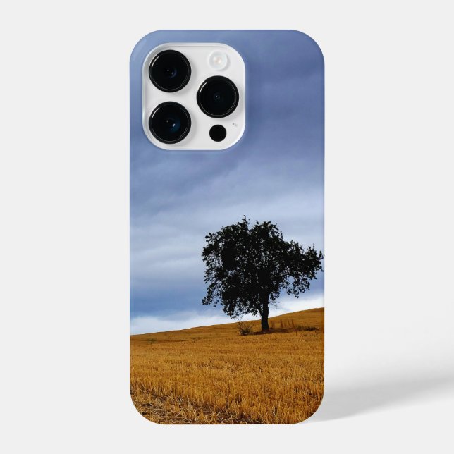 Coque iPhone Arbre dans un champ de blé (Verso)
