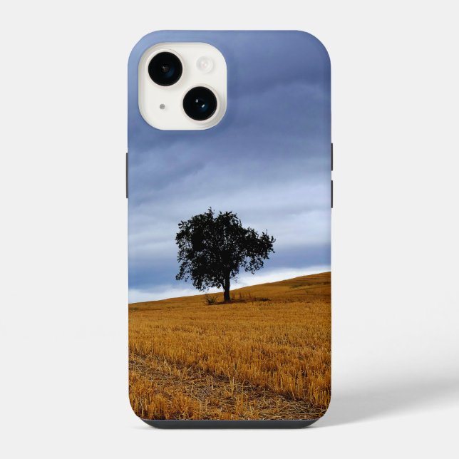 Coque iPhone Arbre dans un champ de blé (Verso)