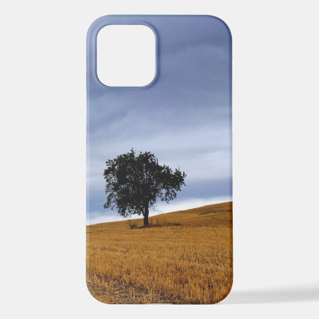 Coque iPhone Arbre dans un champ de blé (Verso)