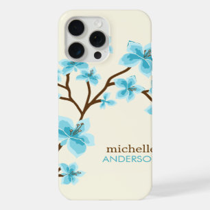 Coque iPhone 15 Pro Max Arbre de fleurs de cerisier d'Aqua