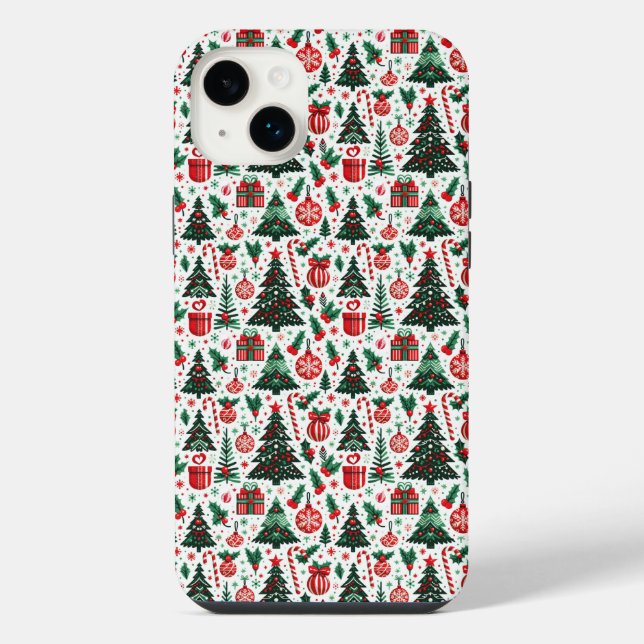 Coque iPhone Arbre de Noël, cadeaux, sucre de canne (Verso)