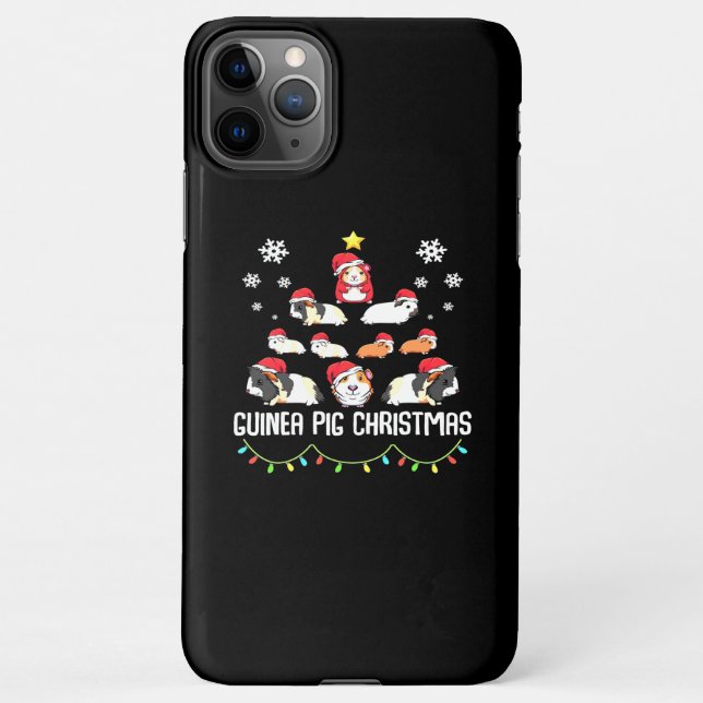 Coque iPhone Arbre de Noël de cochon de Guinée | Amusant Guinée (Dos)