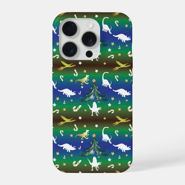 Coque iPhone Arbre de Noël dinosaure (Verso)