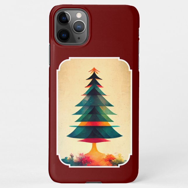 Coque iPhone Arbre de Noël Joyfull Design géométrique (Dos)