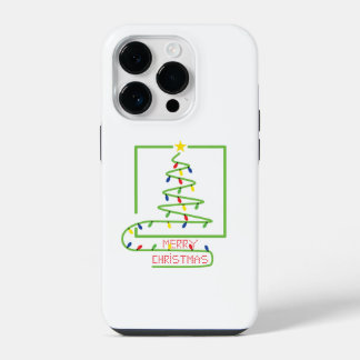 Coque Pour iPhone 14 Plus Arbre de Noël stylisé avec ampoules