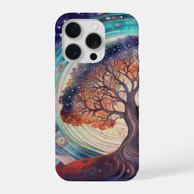 Coque iPhone Arbre de Vie, Amour Éthéré Rencontre la Nature (Verso)