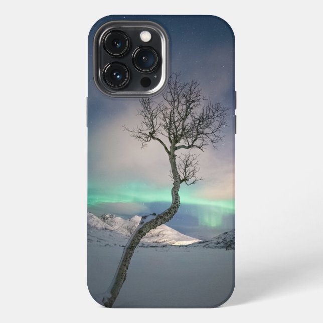 Coque iPhone Arbre des Lumières du Nord (Verso)
