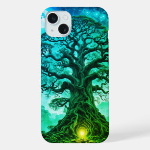 Coque iPhone 15 Plus Arbre fantastique avec lumière d'espoir
